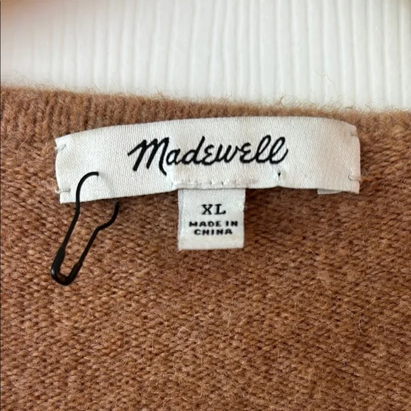 Madewell Cozy Brown Open-Front Cardigan Sweater (XL) - Picture 2 of 4